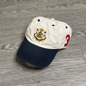 Vintage Polo Ralph Lauren Crest Cap Hat Big Pony #3 Youth Kids Adjustable